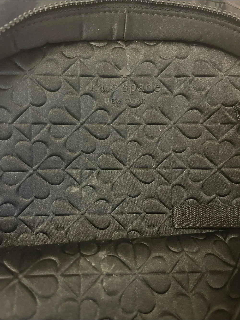 kate spade black nylon backpack with gold logo